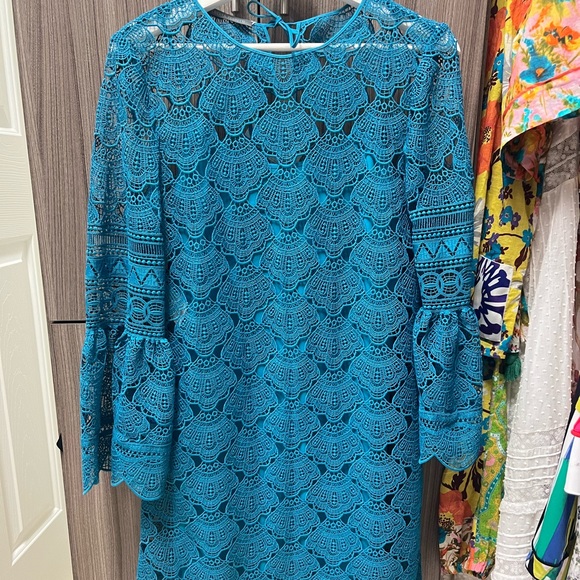 Alberta Ferretti embroidered lace layered dress - Picture 5 of 8